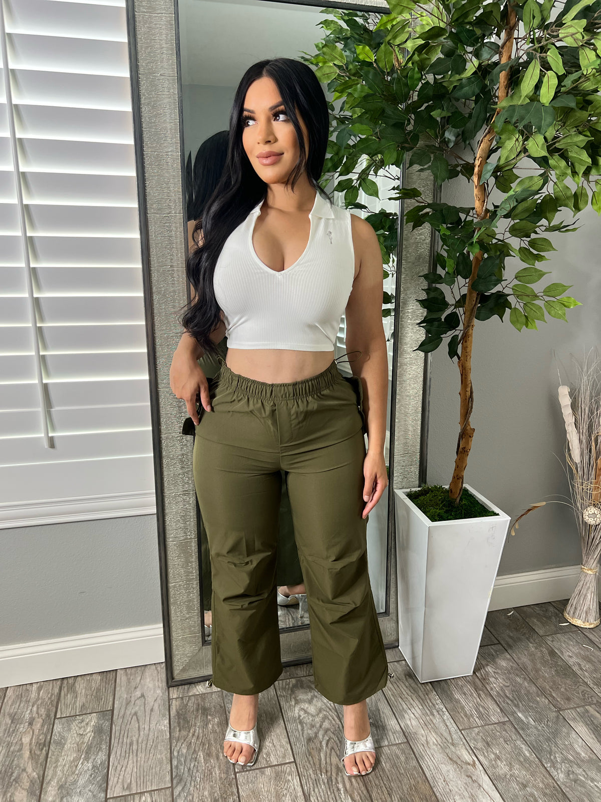 KRISSY CARGO PANTS (OLIVE)