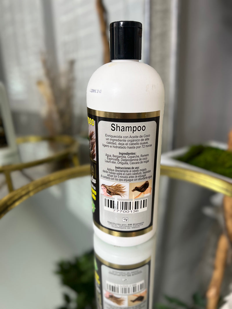 SHAMPOO RAPUNZEL CON ACEITE DE COCO, ACEITE DE ROMERO Y COLA DE CABALLO