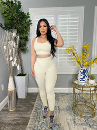 KATE RIBBED LEGGINGS (CREAM)