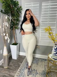 KATE RIBBED LEGGINGS (CREAM)