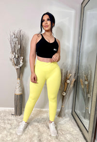 LULU CROSS OVER LEGGINGS (YELLOW)